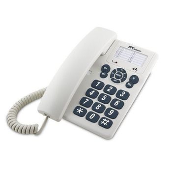 SPC Original - Teléfono Fijo Mesa y Pared con Teclas Grandes, Blanco