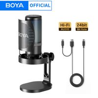 boya k3 microfono usb dektop con cancelacion de ruidogainrgb para podcasting transmision en vivo en iphone smartphoneps45macpc