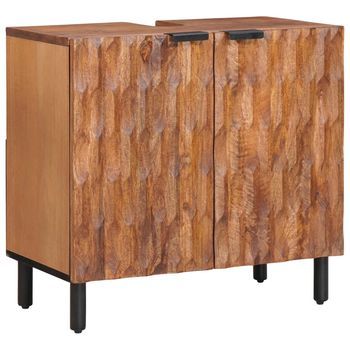 Mueble De Lavabo Para Baño Con Estante Marrón 62 X 33 X 58 Cm Vidaxl
