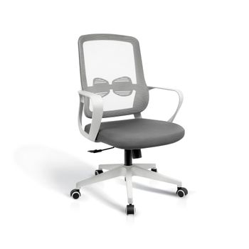Silla de estudio altura regulable de tela gris 107x66x61 cm