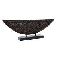 decoracion resina 66x8x23 centro mesa marron