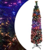 arbol navidad estrecho artificial soporte fibra optica 180 cm vidaxl