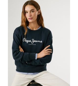 Pepe Jeans para mujer. PL5800002 Sudadera Baddy marino (XS), Casual, Algodón