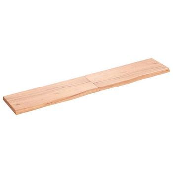 Encimera Baño Madera Maciza Tratada Marrón Claro 160x30x(2-4)cm Vidaxl