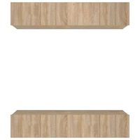 4 uds muebles tv  mueble de salon  armario tv madera contrachapada roble sonoma 80x30x30 cm