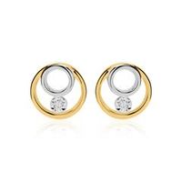 pendientes circulares de oro 14 quilates con diamantes