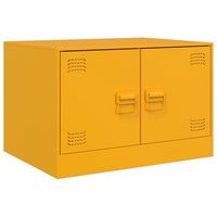 mesa de centro con compartimento con puertas diseno industrial contemporaneo 67 x 50 x 44 cm acero amarillo dec039426