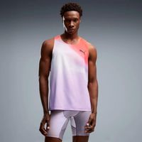 puma lightspeed ultraweave graphic  camiseta de running hombres - gris claro naranja