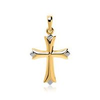 colgante de cruz en oro 8 quilates