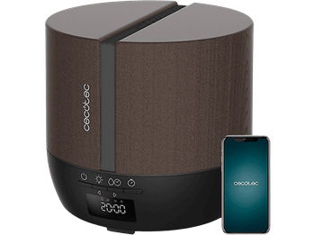 REACONDICIONADO Seminuevo Muy bueno Humidificador - Cecotec PureAroma 550 Connected Black Woody, 0.5 l, 30 m², Altavoz, 25 ml/h, Bluetooth, Negro