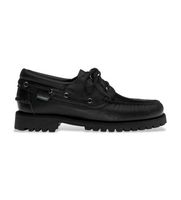 sebago para hombre 741271w zapatos de piel acadia negro 41 plano cordones casual