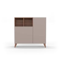 zapatero melamina nogal puertas arena 87x90x27 cm