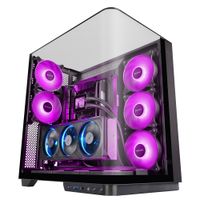 mars gaming mc-infinio caja gaming atx cristal templado curvado sin marco 2x ventiladores argb 120mm montaje vertical de tarjetas graficas soporte refrigeracion liquida hasta 360mm usb-c torre