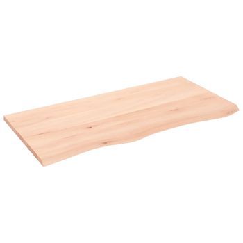Encimera De Baño Madera Maciza Sin Tratar 100x50x2 Cm