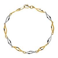 8 quilates pulsera bicolor de oro