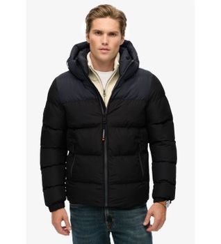 Superdry para hombre. M5012281A Chaqueta Colourblock Puffer negro (M), Casual, Poliéster