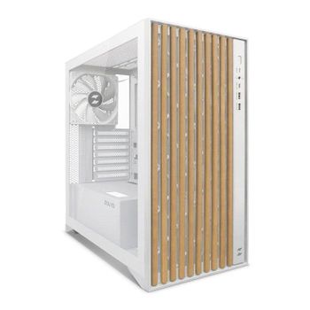 Caja PC Zolyd Dynaria ATX Blanca con Madera y Vidro Templado