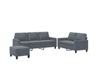 vidaxl juego de sofas con cojines 3 piezas terciopelo gris oscuro