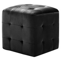 pack 2 uds mesitas de noche  mesa auxiliar  mesilla terciopelo negro 30x30x30 cm
