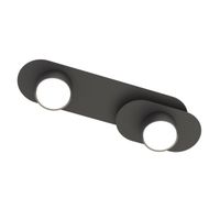 lampara de techo romax negro 2 luces