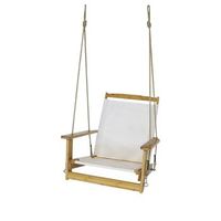 sillon de jardin colgante de madera con reposabrazos - dimensiones 70x102x96 cm
