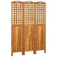 biombo separador de ambientes 3 paneles 1215 x 2 x 180 cm madera de acacia marron dec030718