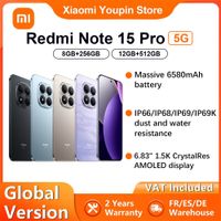 version global xiaomi redmi note 15 pro 5g smartphone 5g 683 camara principal de 200mp 6580mah carga de 45w ip66 ip68 ip69 ip69k nfc