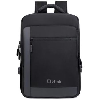 Mochila L-Link LL-15.6 Repelente Agua Salida USB Acolchada Gris 470g 15.6
