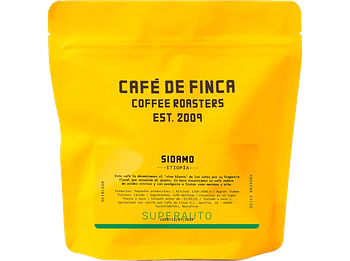 Café en grano - de Finca Etiopía Sidamo, Heirloom, Sabor a Manzana y Piña, Apto para Cafeteras Superautomáticas, 1 kg