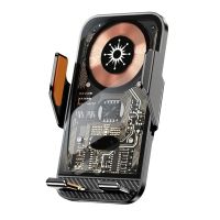 klack cargador soporte de coche inalambrico con sensor de apertura inteligente y rotacion 360 negro