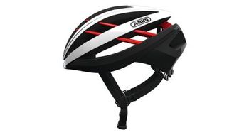 Casco abus aventor blanco rojo