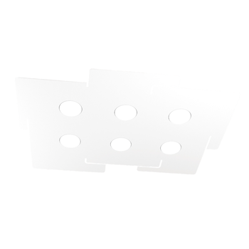 Lámpara De Techo Led Echo Top Light De Metal Blanco Rectangular Con 6 Portalámparas Gx53