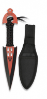 cuchillo lanzador albainox de acero inox encordado un solo filo total 215 cm en funda de nylon