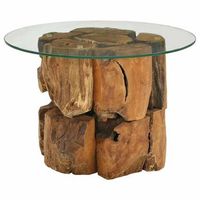mesa de cafe - mesa de centro de madera flotante de teca maciza 60 cm