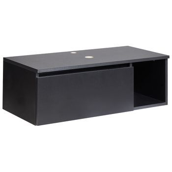Mueble De Baño Suspendido Para Lavabo 2 Estantes 80 X 40 Cm Negro Rupanco