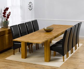 Madrid 240cm Solid Oak Extending Dining Table with Cannes Chairs