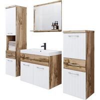 conjunto de muebles de bano alba juego de muebles de bano colgantes lavabo incluido color wotanblanco ondulado