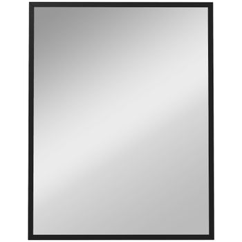 HOMCOM Espejo de Baño 70x90 cm Espejo de Pared Decorativo para Salón Entrada Pasillo Horizontal o Vertical Negro