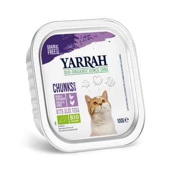 Yarrah Organic Tray - Saver Pack - Chunks: Organic Chicken & Organic Turkey with Organic Aloe Vera (12 x 100g)