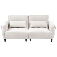 sofa de 3 plazas tapizado de poliester repelente al agua sala de estar estilo moderno blanco crema wetlan