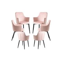 pack 6 sillas puan terciopelo de terciopelo 895044 cm - rosa