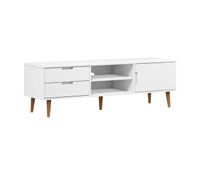 mueble de tv molde madera maciza de pino blanca 158x40x49 cm
