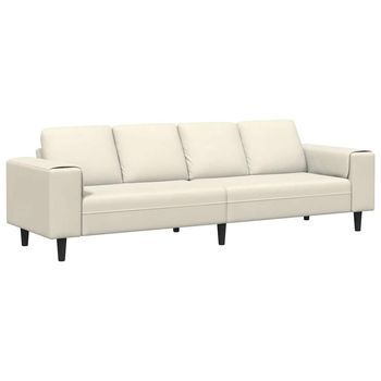 Sofá De Sala Crema 250 X 77 X 76 Cm Vidaxl