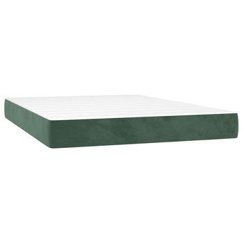 Colchón Muelles Ensacados Firmeza Media Terciopelo Verde Oscuro 140x210x20 Cm Vidaxl