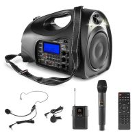 altavoz vonyx portatil bluetooth 130w con microfonos inalambricos uhf y linterna led