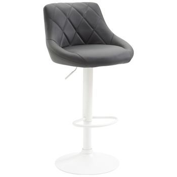 Taburete De Bar Lazio Simil Cuero Gris 49x46x83 Cm Clp