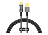 cable usb - baseus auto power-off explorer a tipo-c 100 cm 100w carga ultrarrapida apagado automatico negro