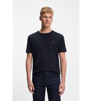 BOSS para hombre. 50508584 Camiseta Tales marino (S), Casual, Algodón, Manga corta