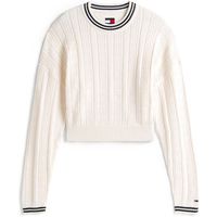 tommy jeans jersey tjw boxy flag cable para mujer