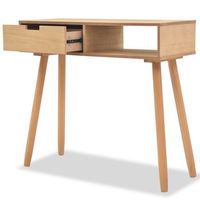 mesa consola  mesa de entrada  mesa auxiliar de madera maciza de pino 80x30x72 cm marron